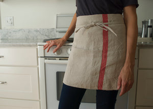 100% Linen Kitchen Half Apron