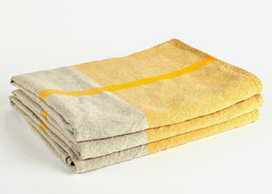 100% Linen Bath Towels Yellow