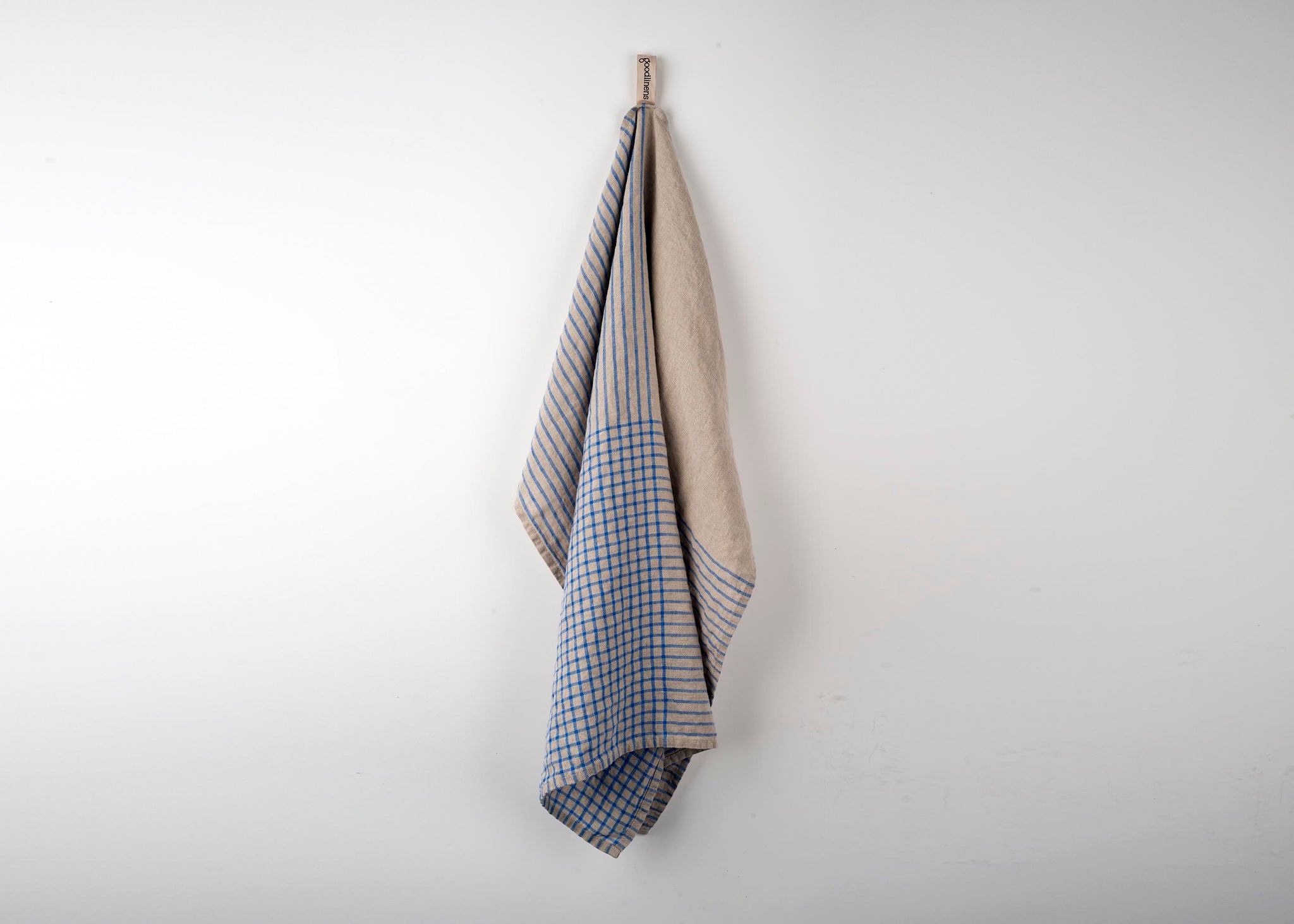 lightweight grid linen dish towel - gray