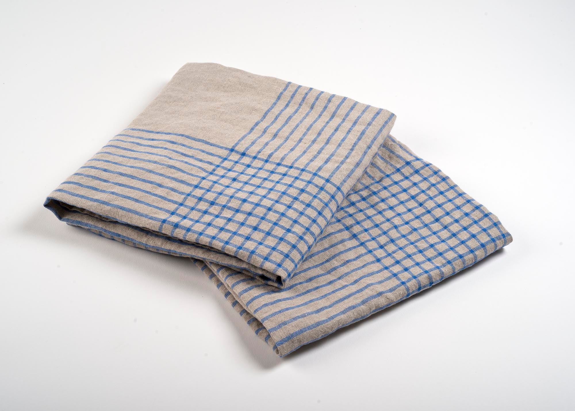 lightweight grid linen dish towel - gray