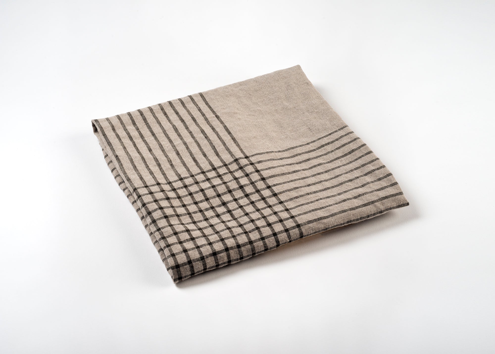 lightweight grid linen dish towel - gray