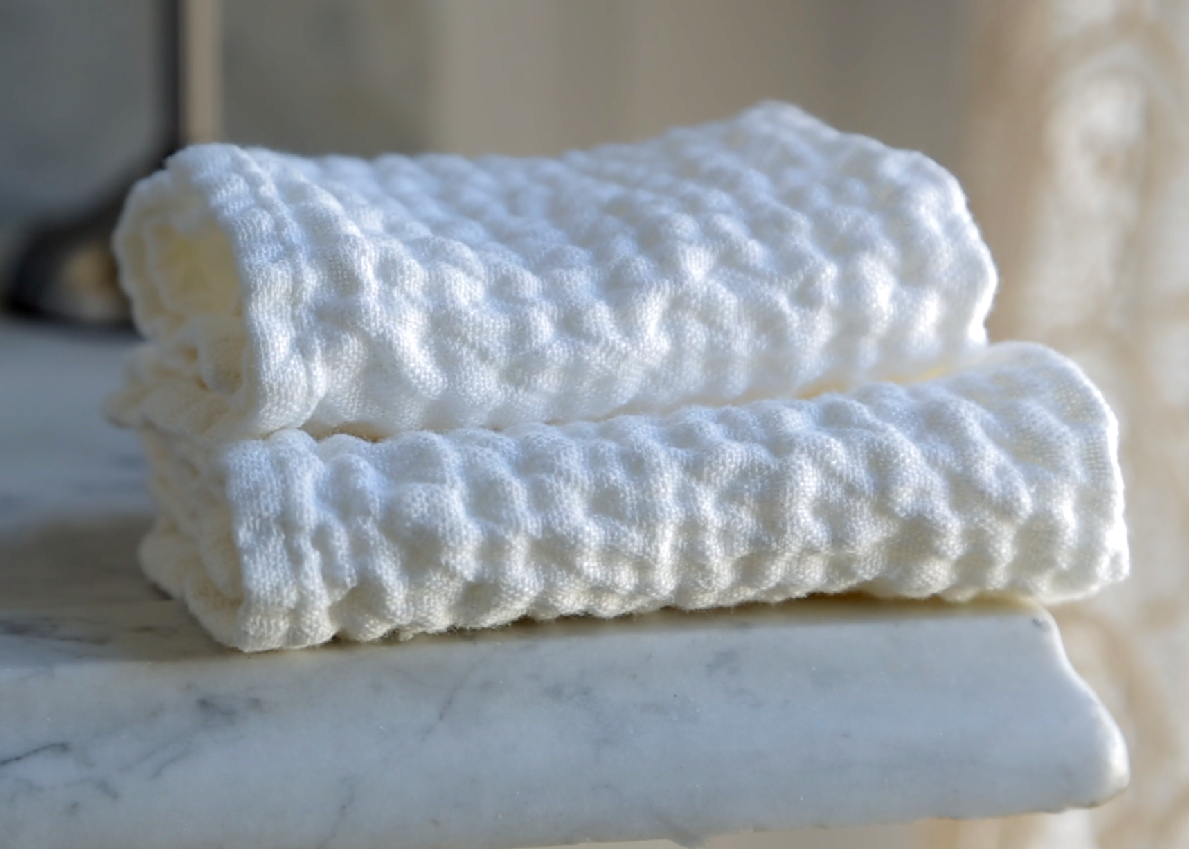 Large Waffle Linen Bath Towel Bath Towels Very Soft Linen Towel Pure White  Medium Weight Towel 