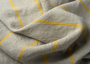 heavyweight yellow stripe linen dish towel fabric