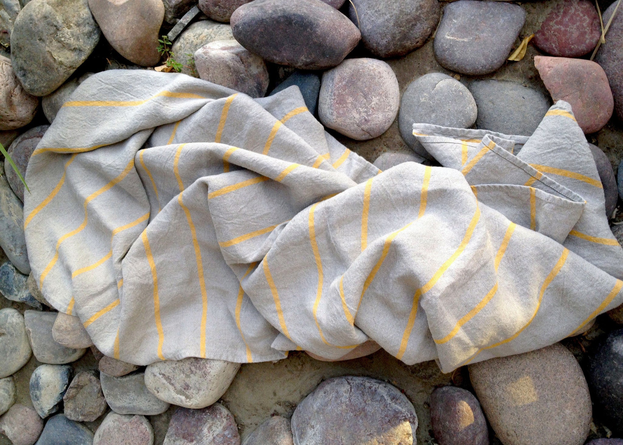 100% Linen Beach Towels, Heavy Weight - Yellow (from Good Linens