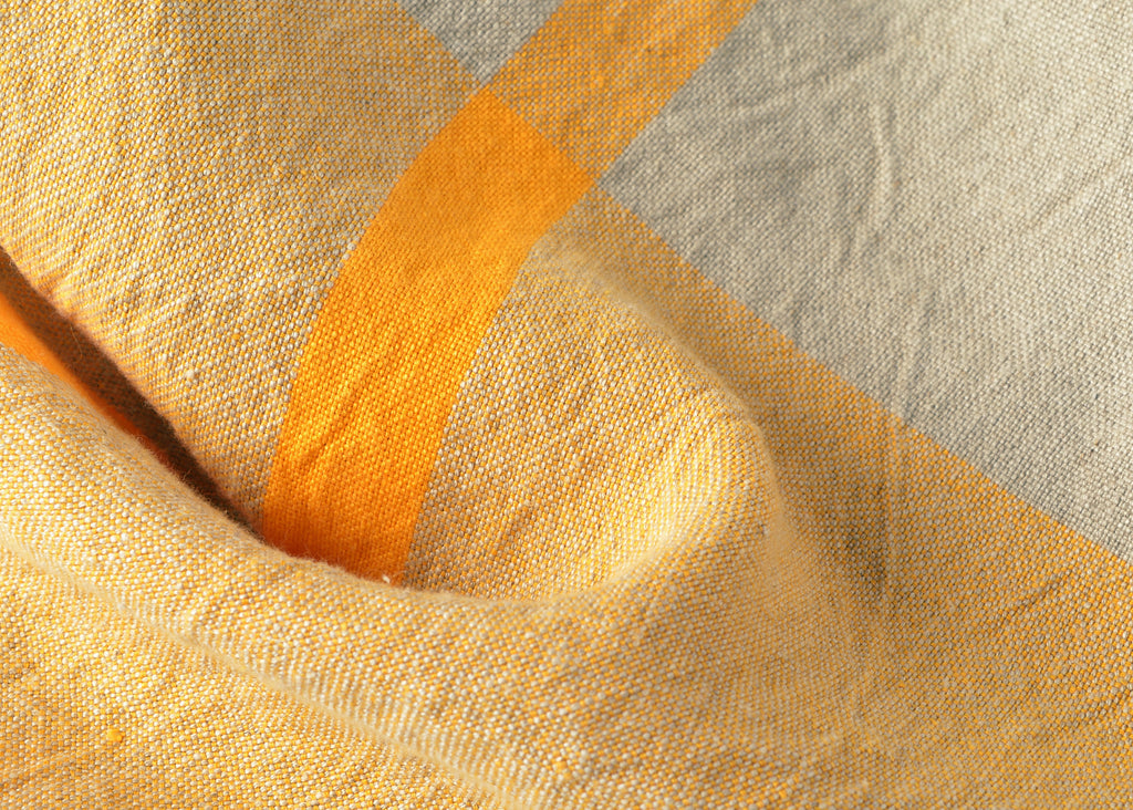 100% Linen Bath Towels Yellow