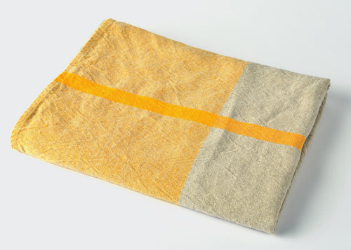 100% Linen Bath Towels Yellow