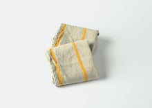 Load image into Gallery viewer, heavyweight yellow stripe linen dish towel stack
