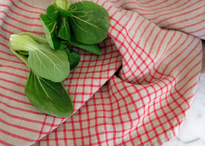 100% Linen Dish Towels Red