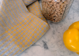 100% Linen Dish Towels Yellow